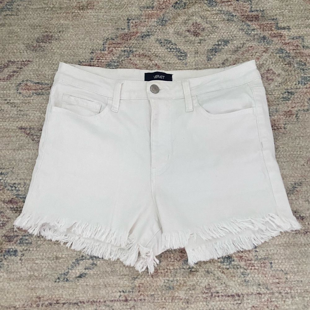 Vervet White Denim Shorts